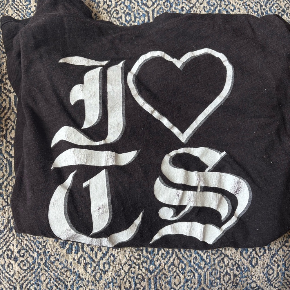 Black Graphic T-Shirt with White Print